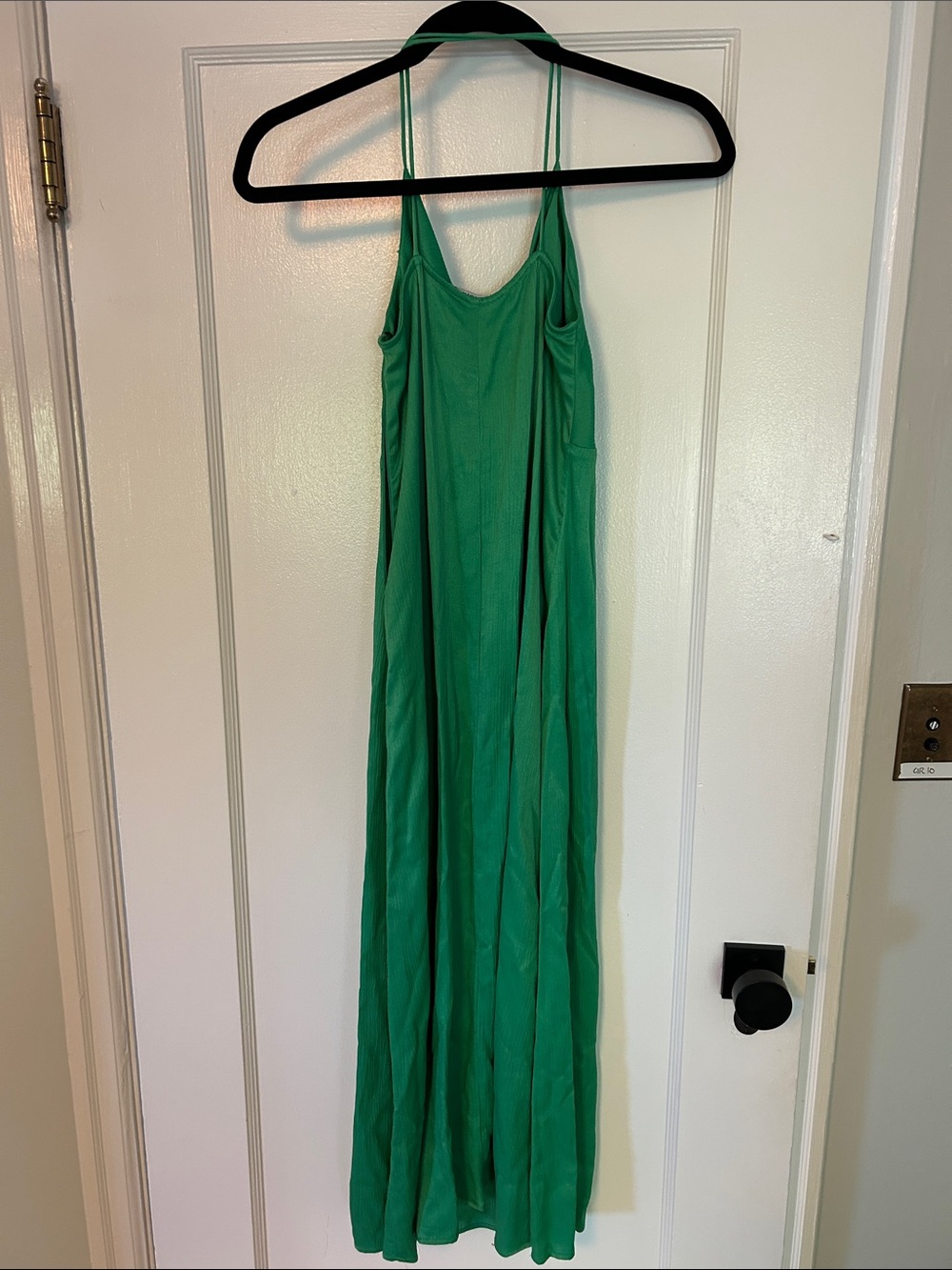 Zara Green Maxi Slip Dress with Twist Front - Picture 2 of 4